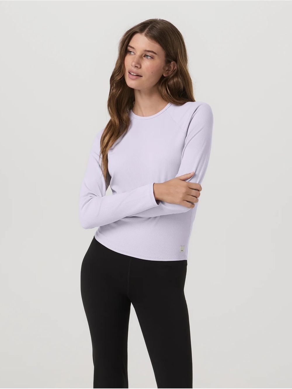 Vuori Pose Long Sleeve Crew in Lavender Ice Size Small - Picture 6 of 6